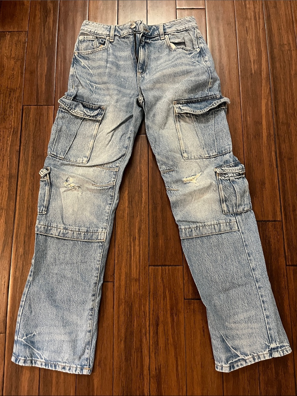 Garage Women’s Light Blue Boyfriend Cargo Jeans
